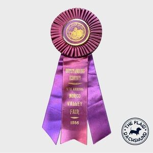 Vintage Purple and Pink 1956 Award Ribbon